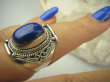 bpe7007 Orientalny Pierścień granatowy Lapis Lazuli - strażnik prawdy i mądrości r.15 Srebro 925 # - 3