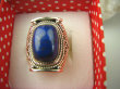 bpe7007 Orientalny Pierścień granatowy Lapis Lazuli - strażnik prawdy i mądrości r.15 Srebro 925 # - 6