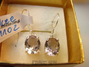 bkee1102 UNIKAT - RZADKOŚĆ Delikatne Przepiękne Lekkie Kolczyki z AMETRYNEM Ametryn Srebro 925