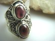 bpe5287 Egzotyczny Pierścień naturalne Granaty - kamienie namiętności Granaty w kolorze czerwonego wina r.14 Srebro 925 # - 10