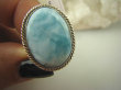 bpe6350 Egzotyczny Pierścień Rzadki Błękitny Larimar (kamień Anielski ) - stawy, serce lęki, otwiera czakrę gardła r.16 Srebro 925 # - 3