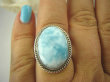 bpe6350 Egzotyczny Pierścień Rzadki Błękitny Larimar (kamień Anielski ) - stawy, serce lęki, otwiera czakrę gardła r.16 Srebro 925 # - 5