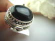 bpe5183 Piękny Duży Sekretnik Pierścień na Zdjęcia lub Marzenia Czarny Onyks - regeneruje SERCE, EGZEMY, PAMIĘĆ r.23 Srebro 925 # - 9