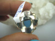 bpe5685 Biżuteria Orientalna - Niebiesko Błękitny CHALCEDON (TARCZYCA) Pierścień r.14 Srebro 925 czakra gardła # - 5