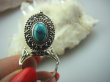 bpe5074 Bogato Zdobiony Piękny Sekretnik UNIKAT !!! Otwierany Pierścień na zdjęcia lub marzenia Turkus Turkusy r.20/ r.21 Srebro 925 # - 6