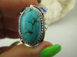 bpe7917 Egzotyczny Piękny Pierścień z Naturalnym Turkusem, TURKUS - opiekun ciała i duszy r.17 Srebro 925 # - 9