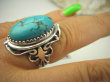 bpe7917 Egzotyczny Piękny Pierścień z Naturalnym Turkusem, TURKUS - opiekun ciała i duszy r.17 Srebro 925 # - 6