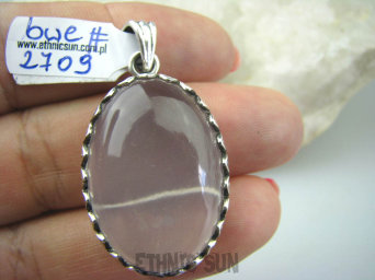 bwe2709 Piękny 15 g Wisior Różowy Kwarc Różowy - kamień mocnego serca Maroko, Marokańskie Wzornictwo Srebro 925 #