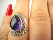 bpe8992 Biżuteria Orientalna !!! Egzotyczny Pierścień Pierścionek naturalny Ametyst - kamień mądrości r.16 Srebro 925 - 2