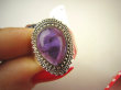 bpe8992 Biżuteria Orientalna !!! Egzotyczny Pierścień Pierścionek naturalny Ametyst - kamień mądrości r.16 Srebro 925 - 6