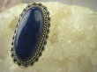 bpe6282 EGZOTYCZNA DAMA !!! Orientalny Długi 4 cm Pierścień Królewski Lapis Lazuli - strażnik prawdy i mądrości r.18 Srebro 925 # - 6