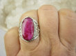 bpee4436 Delikatny AŻUROWY Pierścień Pierścionek Rubin Indyjski - kamień Miłości Rubiny r.17 ażurowa obrączka Srebro 925 - 5
