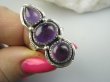 bpe9543 Orientalna Piękność Długi 3.8 cm cudownie zdobiony Pierścień Pierścionek Fioletowy Ametyst Ametysty r.20 Srebro 925 # - 9