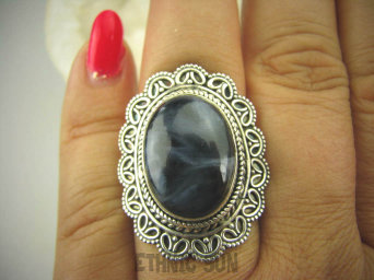 bpe6242 Woow Iskrzący  KAMIEŃ BURZY niezwykły MAX mieniący się Przepiękny Pierścień  Wielobarwny Pietersyt z Namibii r.15/ r.16 Srebro 925 #