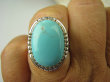 bpe8362 Niezwykły OKAZ Pierścień naturalny Błękitny TURKUS ARIZONA Turkusy r.17/ r.18 egzotyczne Srebro 925 # - 4