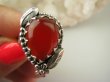bpe9098 Czarodziejsko Piękny Orientalny Pierścień Pierścionek czerwony Onyks MAŁY ROZMIAR r.12 Srebro 925 # - 5
