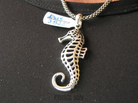 bwe3925 Morskie skarby Przepiękny Długi 5cm Ażurowy Wisior cały ze srebra Konik Morski - symbol szczęscia Srebro 925