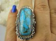 bpe6607 CUDO Kolos NASZ PROJEKT wzór !!! Duży Masywny 30 G !!! PIERŚCIEŃ Turkusowy TURKUS MIEDZIANY MIEDZIOWY r.18 Srebro 925 # - 5