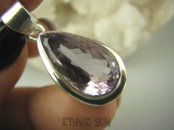 bwee2039 Lux Klejnot piękny Okaz AMETYST Kropla NAJWYŻSZA JAKOŚĆ KAMIENIA !!!! Wisior Szlifowany AMETYST Srebro 925 #