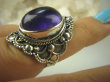 bpe6378 BIŻUTERIA ORIENTALNA !!!  Piękny Pierścień z Ametystem Ametyst - kamień mądrości r.14/ r.15 Srebro 925 # - 2