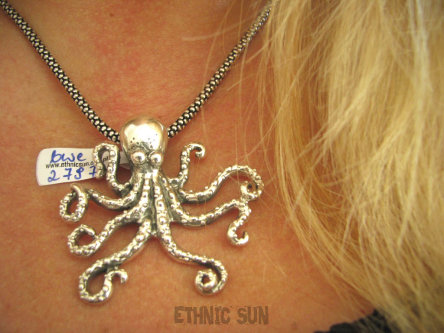 bwe2797 Morskie skarby Figlarna i przepiękna Ośmiorniczka cudowny Duży 18 g WISIOR cały ze srebra Ośmiornica - symbolizuje kreatywność SREBRO 925 #