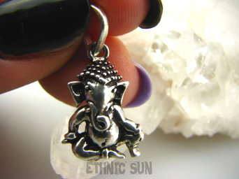 awe1241 GANESZ Ganesh Św Bóg Obfitości i Ochrony opiekun Wisior SREBRO 925