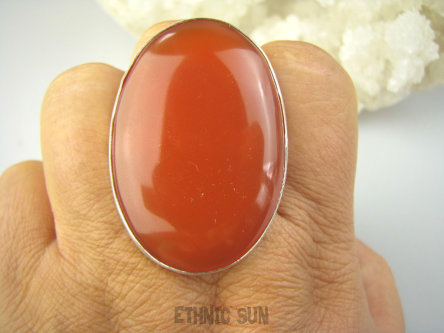 bpe9291 WIEWIÓRA DUŻY 26g! Cudowny Regulowany Klasyczny Pierścień czerwony ONYKS regeneruje SERCE, EGZEMY,PAMIĘĆ r.19, r.20, r.21, r.22, r.23 Srebro 925 #