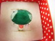 bpee4202 PIĘKNY LUX Pierścień Pierścionek OKAZ Szmaragd Indyjski Szmaragdy r.16 Srebro 925 - 8