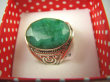 bpee3526 Ażurowy Pierścień Zielony Szmaragd Indyjski Szmaragdy R.18 ażurowa obrączka Srebro 925 - 5