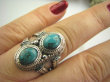 bpe4354 Cudny PIERŚCIEŃ Greckie wzory naturalny TURKUS - opiekun ciała i duszy Turkusy r.21 Srebro 925 # - 8