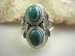 bpe4354 Cudny PIERŚCIEŃ Greckie wzory naturalny TURKUS - opiekun ciała i duszy Turkusy r.21 Srebro 925 # - 3