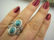 bpe4354 Cudny PIERŚCIEŃ Greckie wzory naturalny TURKUS - opiekun ciała i duszy Turkusy r.21 Srebro 925 # - 5