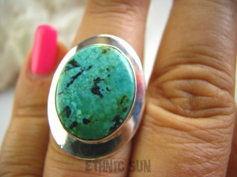 bpe3020 TURKUS W LŚNIĄCYM SREBRZE !!! KLASYCZNY Pierścień TURKUS - opiekun ciała i duszy TURKUSY r.16 Srebro 925 #