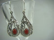 kpl5 Orientalne Skarby !!! Egzotyczny Komplet Ażurowe Kolczyki i Wisior czerwony Onyks - kamień zadaniowy Srebro 925 - 9