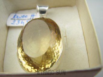 bwee2345 Ekskluzywna Biżuteria !! **ZŁOCISTY KLEJNOT*  Esencja piękna , LUKSUSOWY Duży 23 G !!! Wisior Złoty CYTRYN  - kamień Antycukrzycowy Srebro 925 #