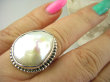 bpee4020 RARYTAS naturalna wielobarwna PERŁA BIWA Elegancki Pierścionek Pierścień z DUŻA perłą r.16/r.17 Srebro 925 # - 5
