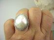 bpee4020 RARYTAS naturalna wielobarwna PERŁA BIWA Elegancki Pierścionek Pierścień z DUŻA perłą r.16/r.17 Srebro 925 # - 6