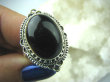 bpe5888 Śliczny Orientalny Pierścień czarny ONYKS regeneruje SERCE, EGZEMY, PAMIĘĆ r.19 Srebro 925 # - 6