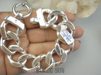 bb3892 Wooow PRZEMEGAŚNA ogromna aż 41G DWUSTRONNA 22cm Szeroka wygodna Lśniąca Bransoleta cała ze Srebra sploty pancerka dmuchane Srebro 925 #