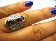 bpee1856 LŚNIĄCY KLEJNOT  Pierścień z Granatami Granaty - kamienie namiętności r.14 SREBRO 925 # - 6