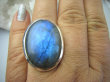 bpe5951 Prześliczny Grubas 19 g ! Klasyczny OKAZ Pierścień Niebieski Labradoryt Spektrolit kamień odwagi r.18 Lśniące Srebro 925 # - 5