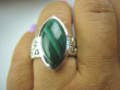 bpe4979 CUDOWNA MARKIZA - POSZUKIWANY OKAZ JUBILERSKI Pierścień naturalny Malachit - pobudza kreatywność r.23 zdobiona cudna obrączka Srebro 925 # - 4