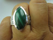 bpe4979 CUDOWNA MARKIZA - POSZUKIWANY OKAZ JUBILERSKI Pierścień naturalny Malachit - pobudza kreatywność r.23 zdobiona cudna obrączka Srebro 925 # - 6