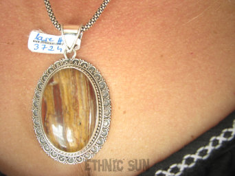 bwe3724 CZEKOLADOWY DUŻY 21g!!! Wisior Zawieszka KOJĄCA moc natury JASPIS KRAJOBRAZOWY prawdziwy okaz kamienia pięknie zdobione Srebro 925 #