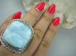 bpe5629 Ogromny  OKAZ 27 G !!! Pierścień RZADKI Anielski kamień LARIMAR - stawy ,serce, lęki , otwiera czakrę gardła r.16 Srebro 925 # - 3
