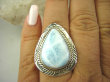 bpe8342 PIĘKNY OKAZ !!! Pierścień Pierścionek RZADKI Anielski kamień Błękitny LARIMAR - stawy, serce, lęki , otwiera czakrę gardła r.16/ r.17 Srebro 925 # - 3