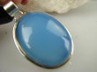 bwe3027 Klasyczny Wisior Duży OKAZ 4.8 cm i 16 gramów !!!! KOJĄCY Błękitny Chalcedon Tarczyca (czakra gardła) SREBRO 925 # - 6