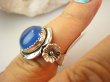 bpe9169 Niebiańska Piękność Delikatny Pierścień Pierścionek CHALCEDON czakra gardła (TARCZYCA) r.13/14 Srebro 925 # - 6