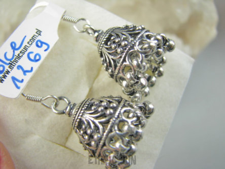 bke1269  Egzotyczne Unikatowe Kolczyki Całe ze Srebra z kuleczkami przepiękne SREBRO 925