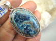 bwe3175 Piękna Galaktyka Egzotyczny Duży Wisior naturalny Niebiesko Granatowy AZURYT zdobione Srebro 925 # - 2